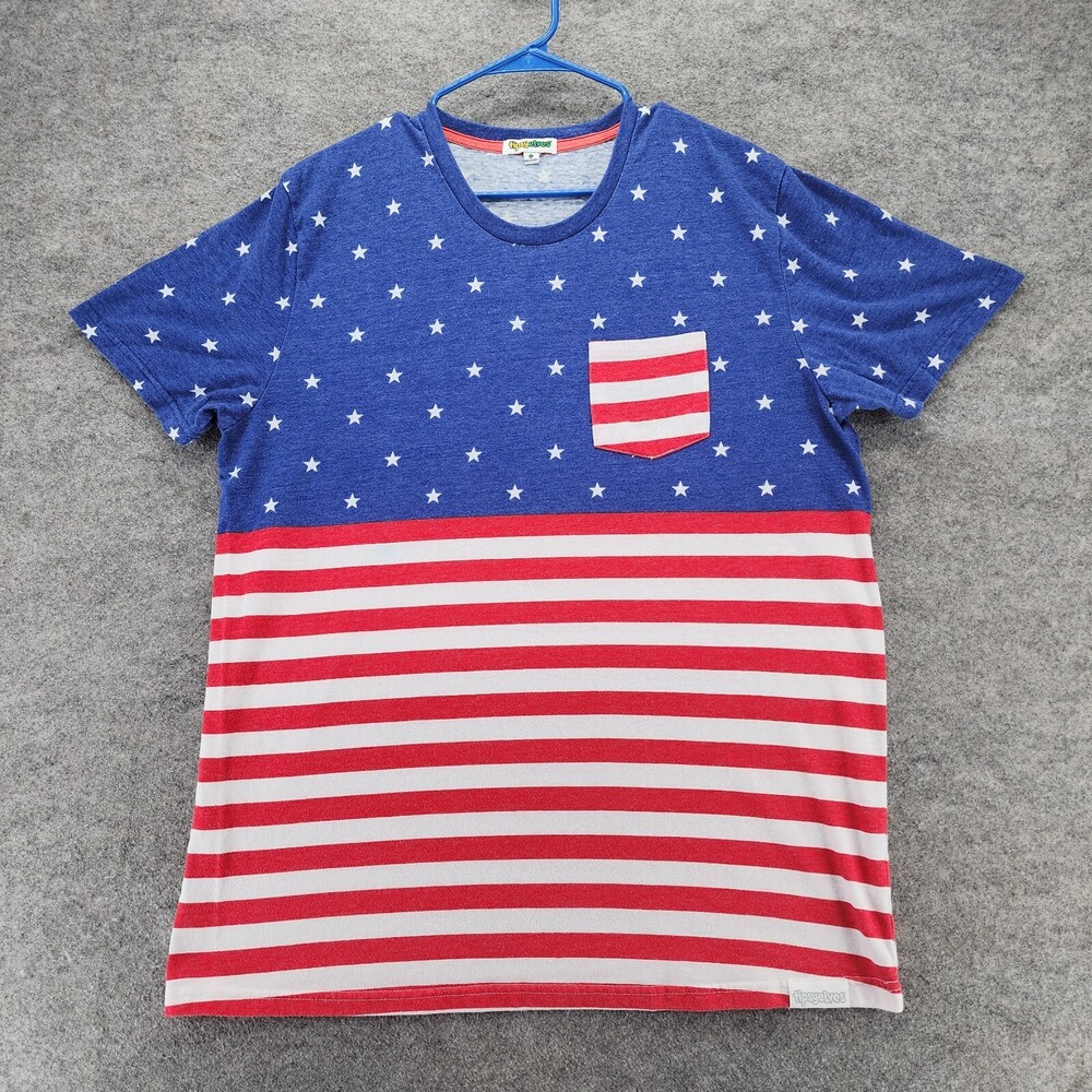Tipsy Elves Shirt Mens XL Short Sleeve USA Flag
